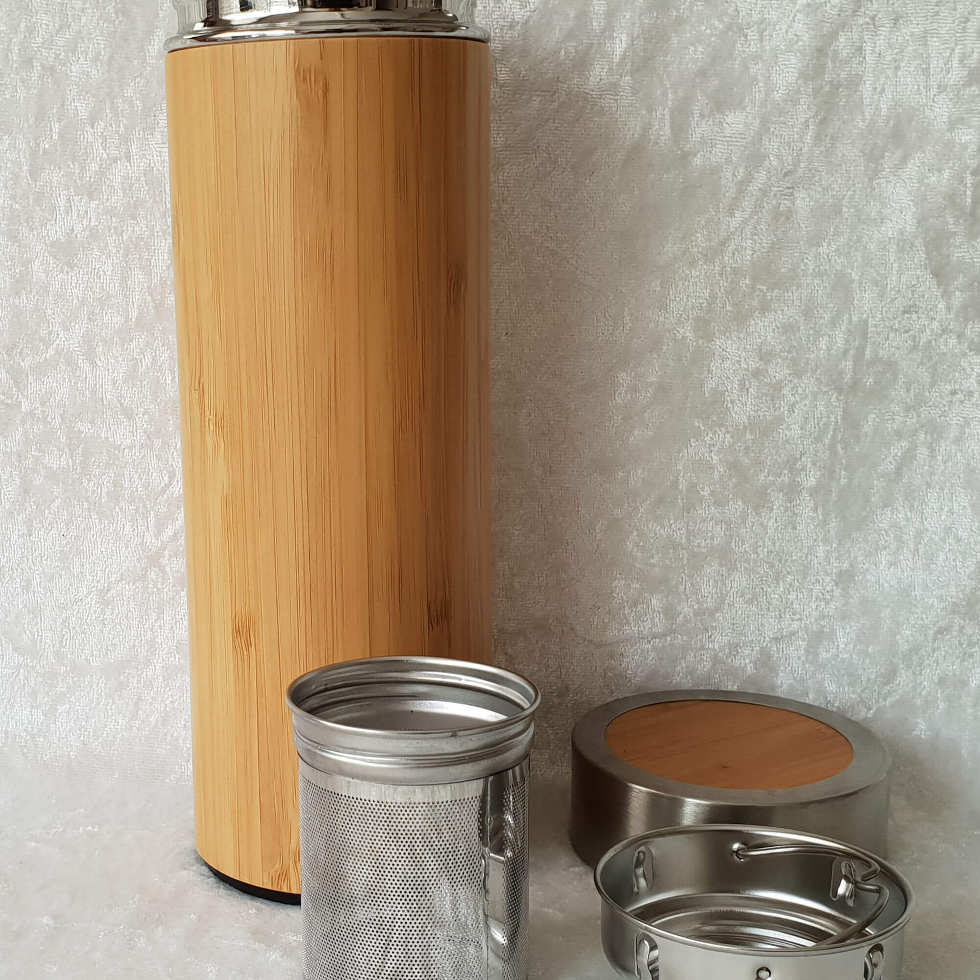 Tea infuser bottle Bamboo & Stainless Steel Far North Plantations