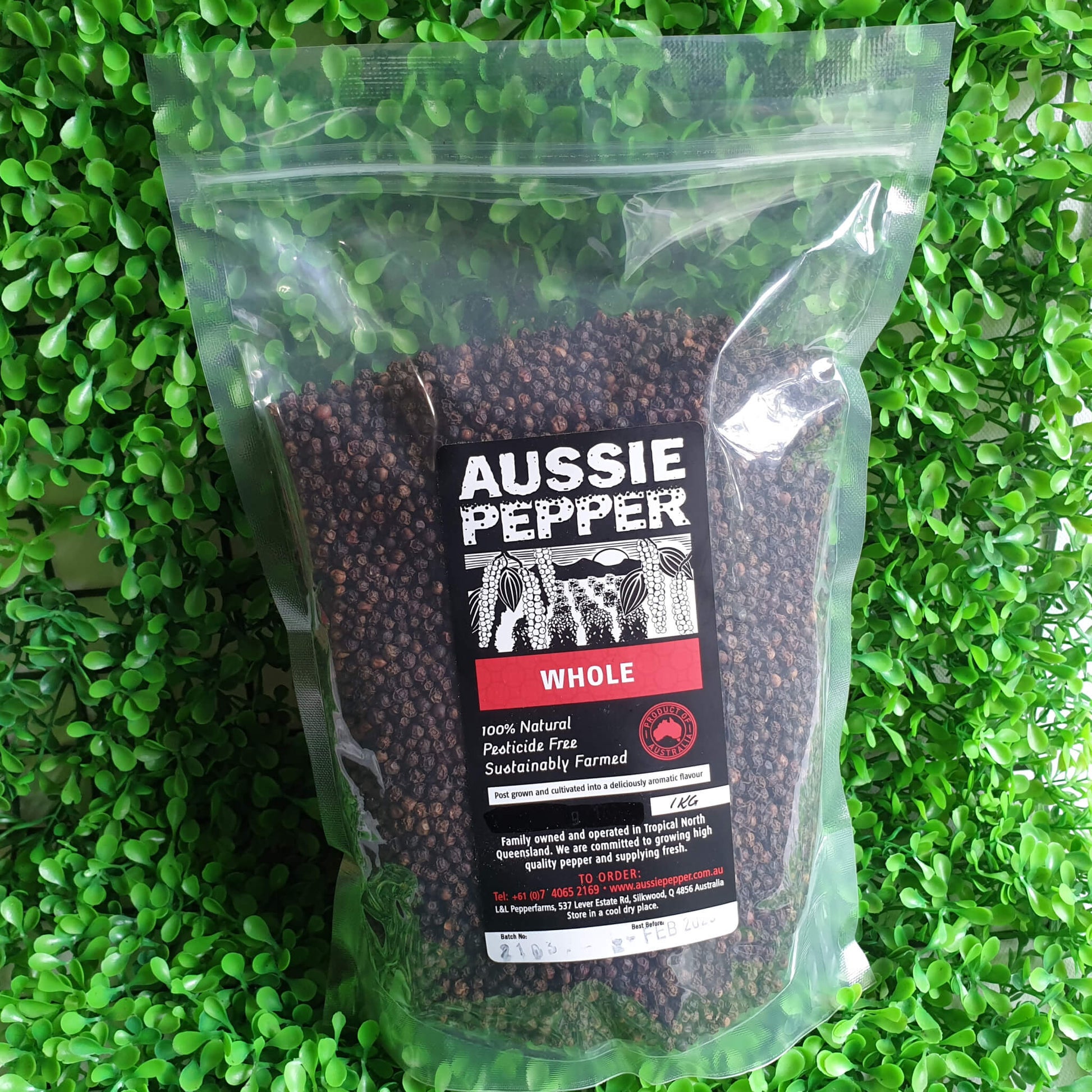Whole Black Peppercorns - Aussie Pepper 1kg - Far North Plantations