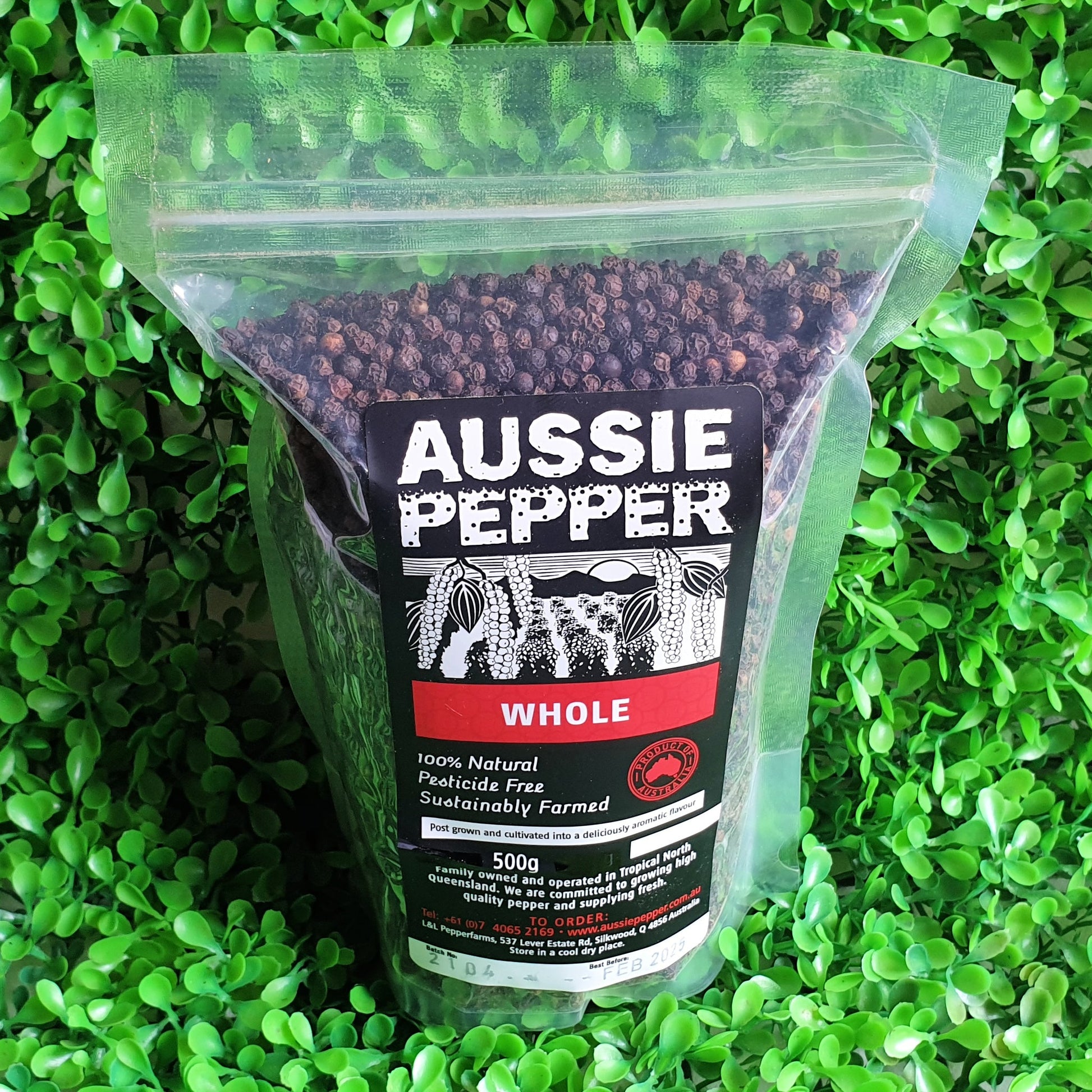 Whole Black Peppercorns - Aussie Pepper 500g - Far North Plantations
